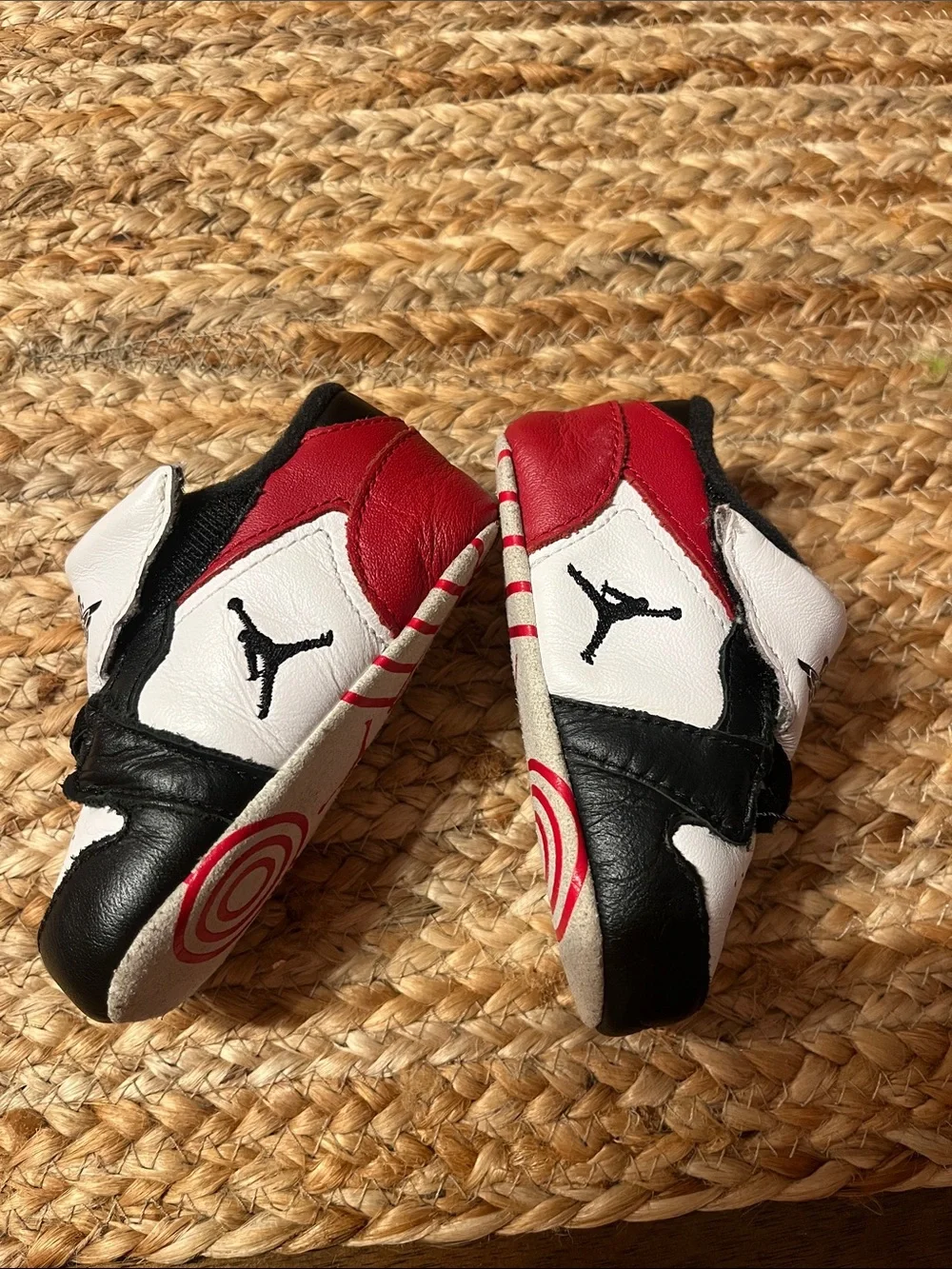 Air Jordan Infant 3c Sneakers in White, Black & Red Accent